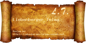Liebenberger Telma névjegykártya